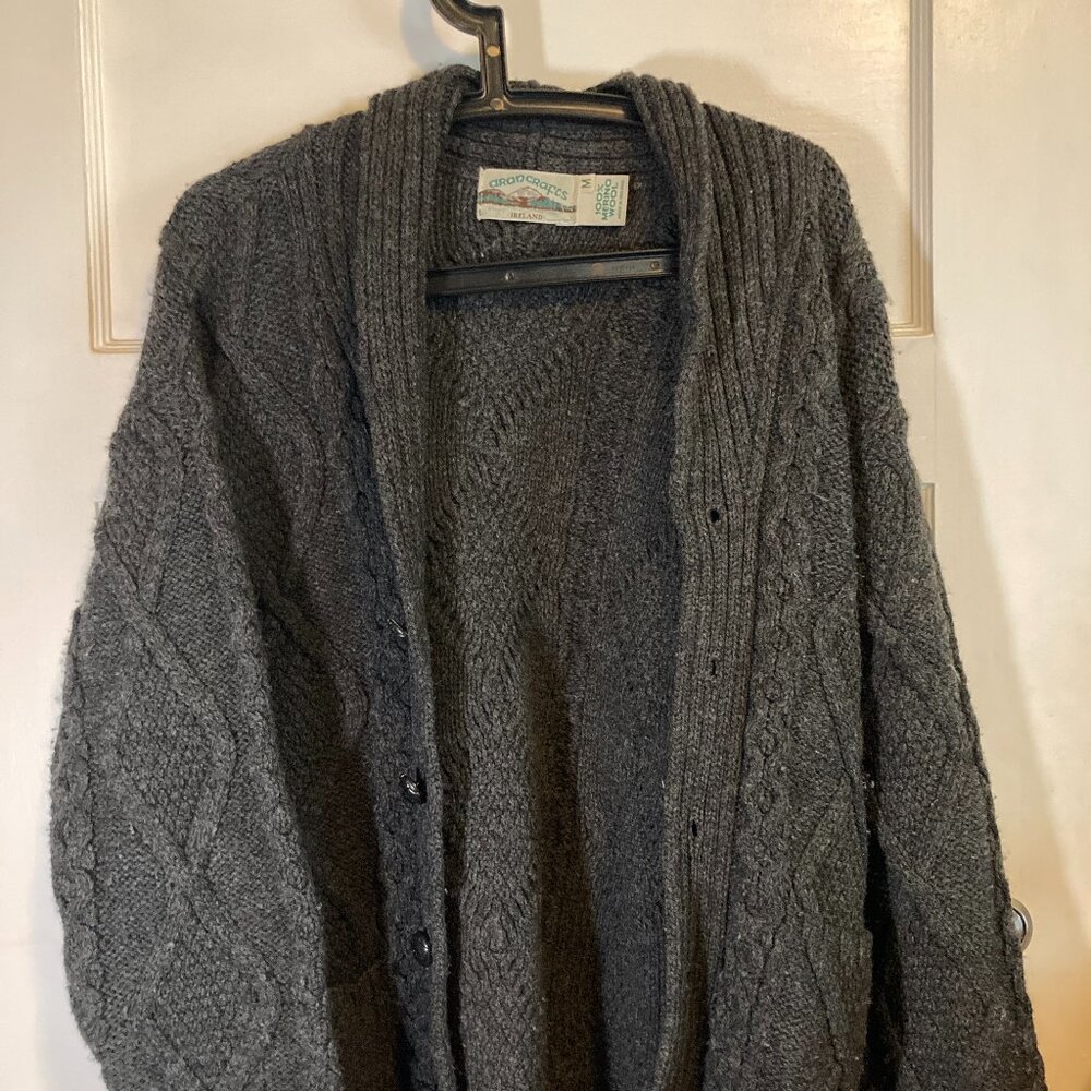 Aran Crafts wool cardigan Irish sweater